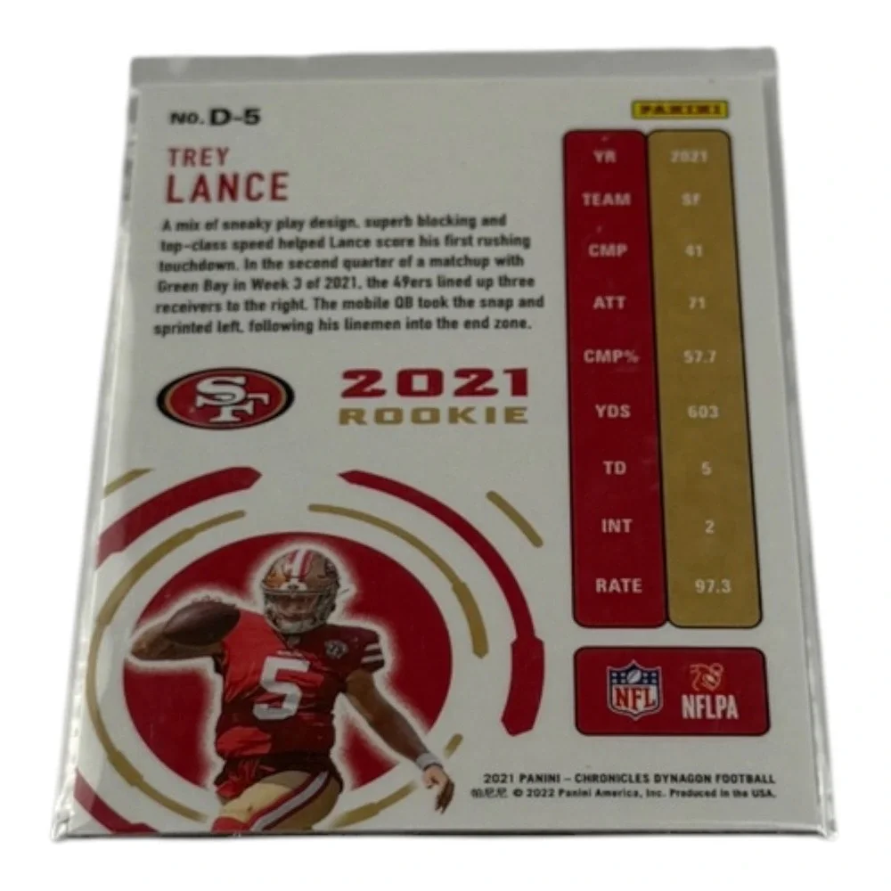 2021 Panini Chronicles Dynagon Trey Lance RC Rookie Card #D-5 San Francisco 49er
